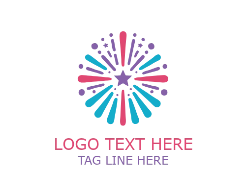 Festival Fireworks Logo for Public Events and Celebration Branding