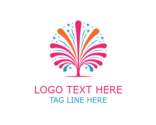 Festival Mark Fireworks Logo for Event and Celebration Branding