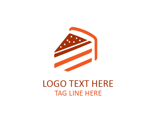 Festive Cake Slice Vector Logo