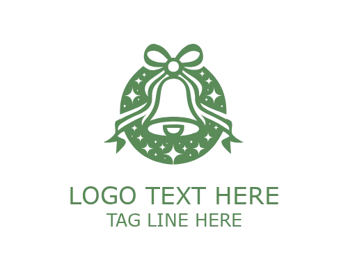 Festive Christmas Bell Logo with Ribbon for Holiday Celebrations