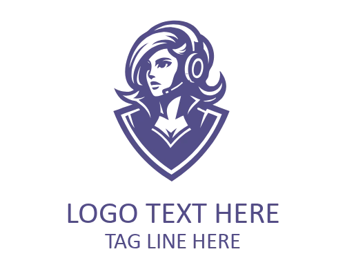 Fierce Female Gamer Mascot Esports Logo