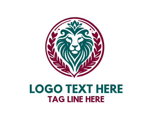 Fierce Lion Profile Side View Logo