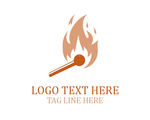 Fiery Matchstick Logo