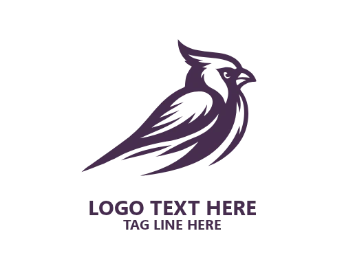 Flat Cardinal Bird Logo