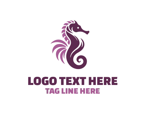 Fine Line Elegant Sea Horse Logo