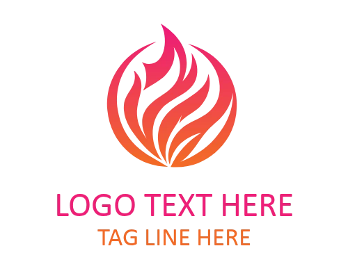Fire and Ice Frozen Flame Head Logo