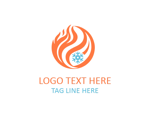Fire and Ice Orb Logo for Energy Branding and Futuristic Identity