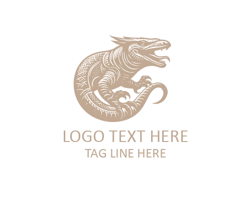 Fire Komodo Dragon Logo for Bold Branding
