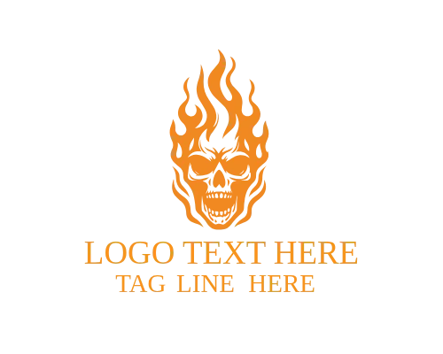 Fire Power Flaming Skull Logo