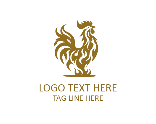 Fire Rooster at Dawn Logo for Bold and Dynamic Brands
