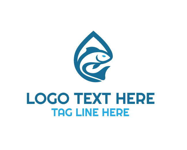 Fish Drop Pearl Logo logo template preview