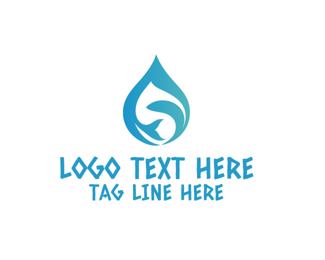 Fish Leaf Drop Logo logo template preview