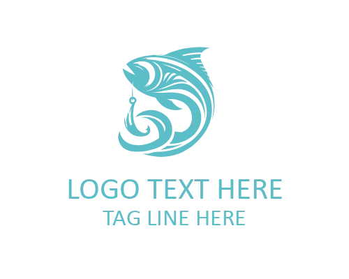 Fish Line Silhouette Logo