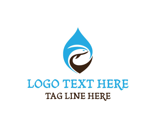 Fish Stream Drop Logo logo template preview