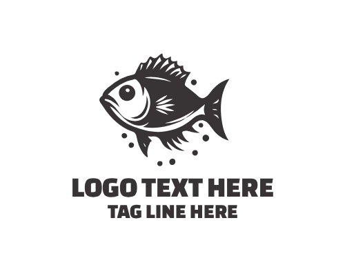 Fish Water Circle Logo for Seafood Branding