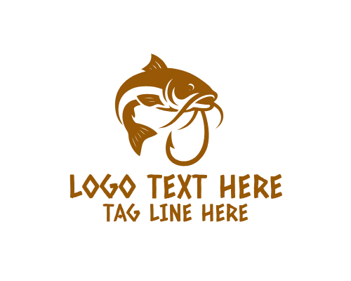 Fish & Wave Minimal Logo