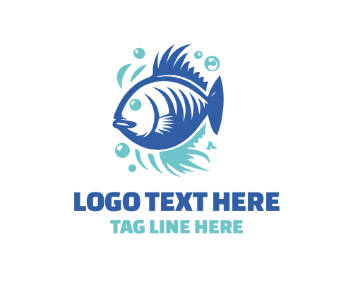 Fish Wave Ocean Logo