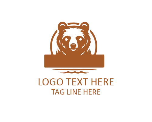 Fishing Bear Catching Trout Logo for Outdoor and Wildlife Brands