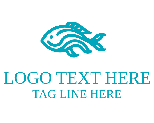 Fishing Company Linear Fish Logo