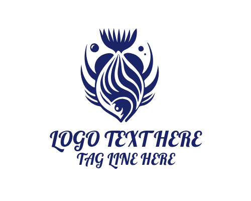 Fishing Hook Fish Logo