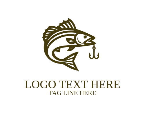 Fishing Rod Emblem Logo