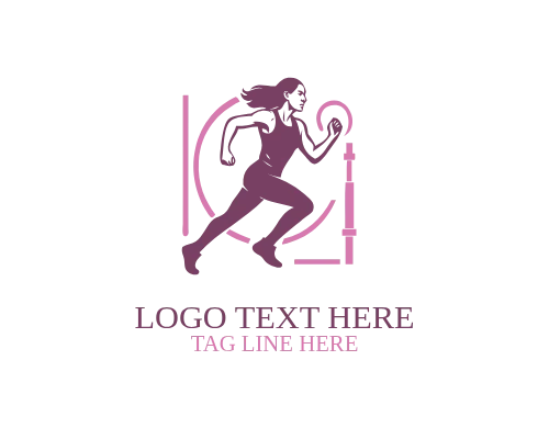 Fitness Badge Strong Woman Logo