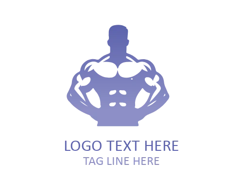 Fitness Center Muscular Man Logo