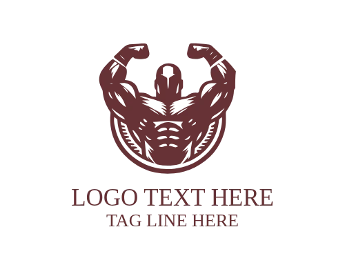 Fitness Icon Muscular Man Logo