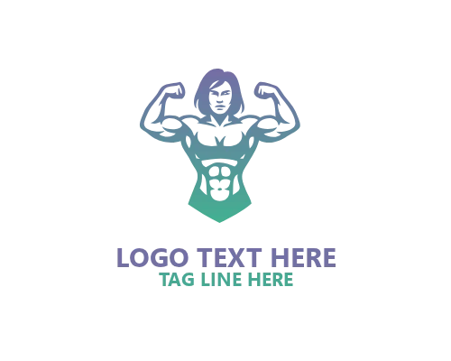 Fitness Studio Strong Woman Logo