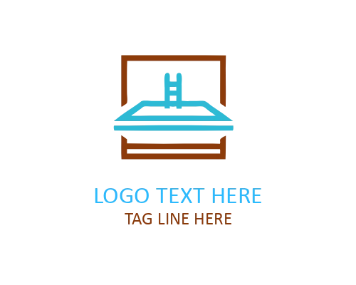 Fitness Swimming Pool Logo for Training and Sports Facilities