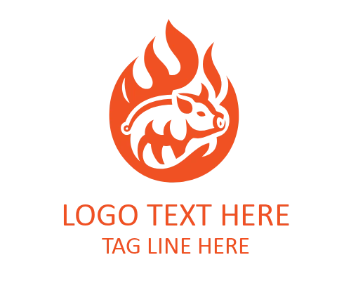 Flame BBQ Fire Circle Badge
