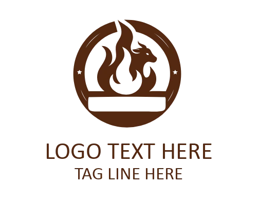 Flame BBQ Fire Smoke Logo