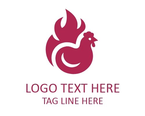 Flame BBQ Food Truck Fire Logo