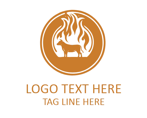 Flame BBQ Fork and Spatula Logo