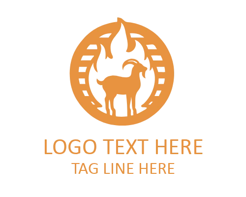Flame BBQ Grill Fire Badge Logo