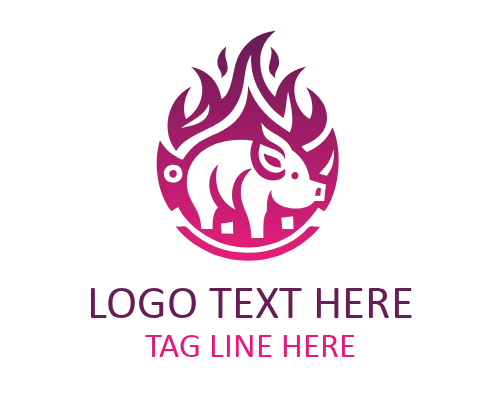 Flame BBQ Hot Coal Grill Logo