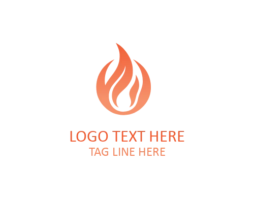 Flame Circle Emblem Logo