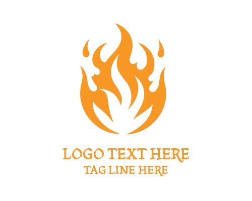 Flame Heart Passion Logo