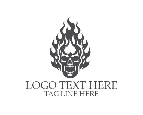 Flaming Fury Skull Logo