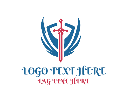 Flaming Sword Logo for Fantasy and Gaming Branding