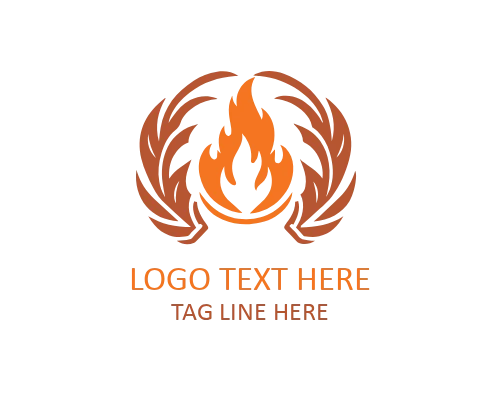 Flaming Torch Fire Logo