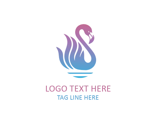 Flamingo and Water Lily Logo for Nature Brands