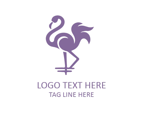 Flamingo Circle Badge Logo