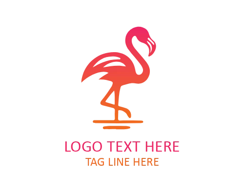 Flamingo Head Minimal Logo