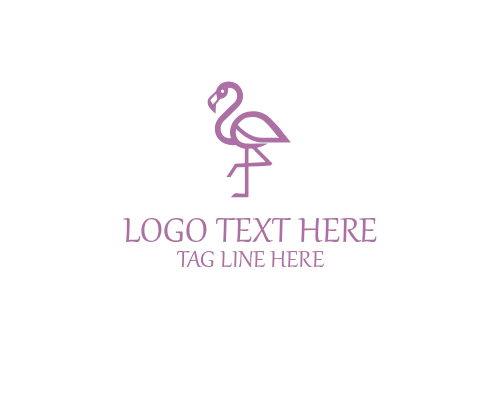 Flamingo Line Art Logo