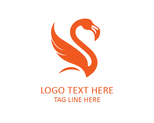 Flamingo Outline Vector Logo