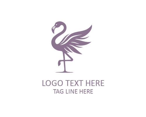  Flamingo Standing Pose Logo for Wildlife and Nature Brands