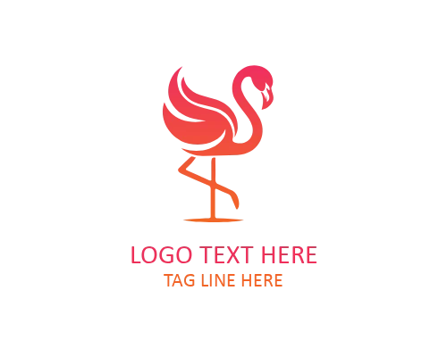 Flamingo Water Reflection Logo for Tropical and Nature Brands
