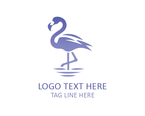 Flamingo Water Reflection Logo
