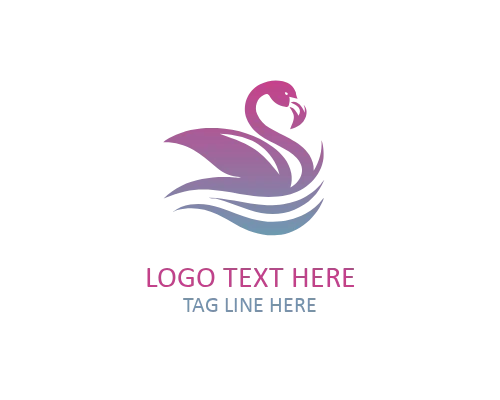  Flamingo with Lotus Logo for Wellness and Nature Brands